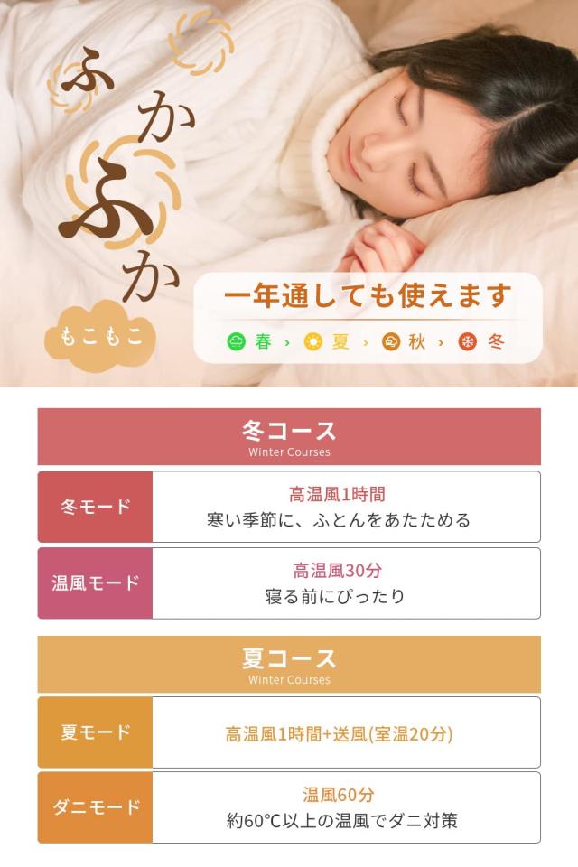 布団乾燥機 ダニ退治 【布団2組・靴2組対応】 ふとん乾燥機 温風機能 4段階温度調整 ハイパワー ツインノズル 速乾 速暖 タイマー付き 衣_5