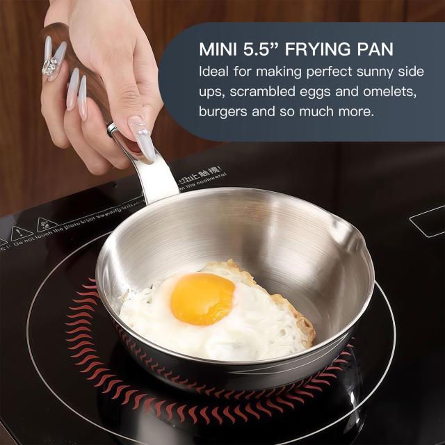 IMEEA フライパン ミニ鍋 ステンレス ミニフライパン お弁当 軽量 15cm