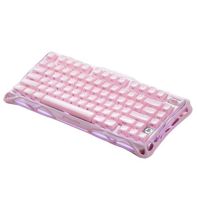GravaStar Mercury K1 かわいいピンク ゲーミングキーボード 無線