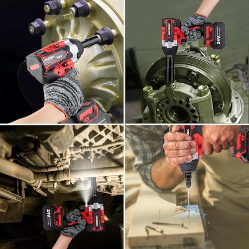 【2026新型】OnlyinNY 21V コードレスインパクトレンチ 1/2” 1000N・m (トルク) ブラシレス プロ仕様 2バッテリー4.0Ah 高速充電器 3300R_8