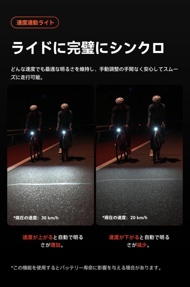 iGPSPORT VS1800S 自転車 ライト スマートなロードバイク ライト 1800