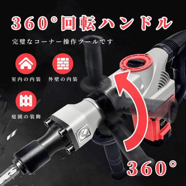 CXCESNS 電動ハンマー はつり機 打撃数4000bpm コンクリートハンマー 六角シャンク 削岩機 破つりハンマー コールドチゼル 電動ピック 溝_5