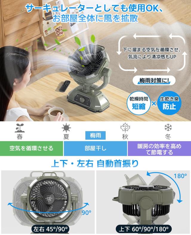 32,000mAh大容量 風量100段階ONRIU キャンプ 扇風機 アウトドア 32000mAh大容量 風量100段階】ONRIU キャンプ 扇風機 アウトドア扇風機