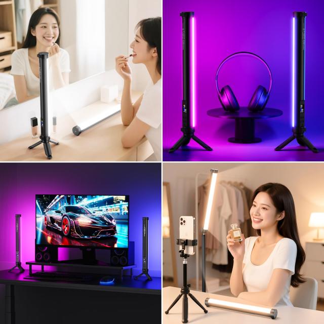 YAOULIGHTS 撮影用 ライト スティックライト 長:34cm マグネット式360°RGB撮影用ライト チューブライト 色温度2500K〜9900K 24種FX光効_6
