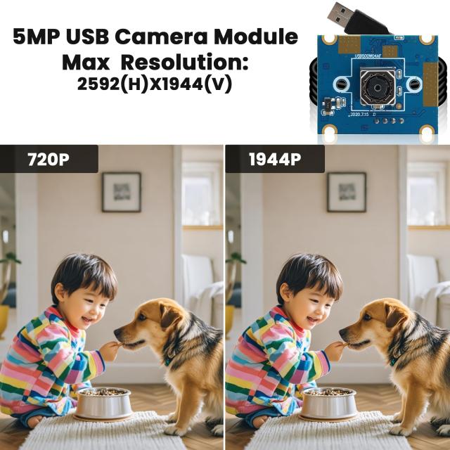 ELP オートフォーカス USB カメラ 5 メガピクセル 1944P 60 度 歪みなしレンズ ライトブラウン PC カメラモジュール プラグアンドプレイ_2