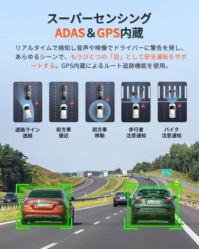 前後STARVIS 2搭載 4K画素超強暗視 360全方位】70mai Dash Cam 4K Omni 