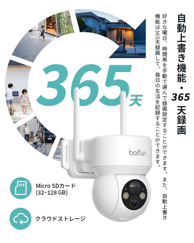 2025最新登場！500万超高画素】BOIFUN 防犯カメラ 屋外 ソーラー 夜間