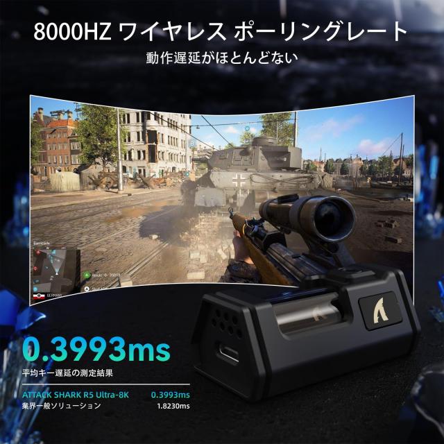 ATTACK SHARK R5Ultra 無影 カーボンファイバー製無線ゲーミングマウス 超軽量39g±3 PAW3950MAX ワイヤレス 2.4g/bluetooth/USB-C Nordi_2