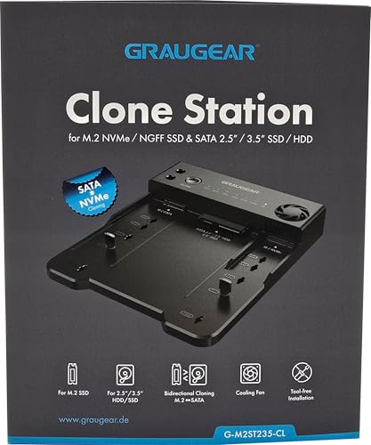 GRAUGEAR M.2 NVMe ＆ SATA SSD/HDD ドッキングステーション USB-C 10Gbps クローンステーション M.2 PCIe NVMe + SATA 2.5インチ/3.5イン_9