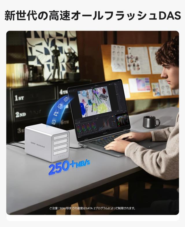 ORICO オールフラッシュ SSDケース 4台 8TB*5 RAIDケース アルミ合金制