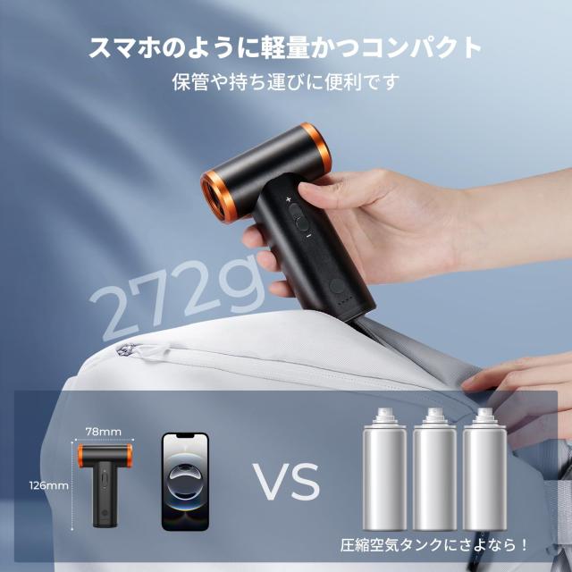K＆F Concept 電動エアダスター ブロワー ハンディクリーナー 2in1 吹き吸い両用 9 種類ノズル付属 超強力300000RPM 無段階風力調整 最大_7