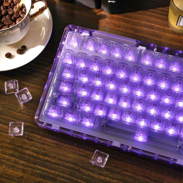 KiiBoom Phantom 98 ホットスワップ対応クリスタルガスケットマウントメカニカルキーボード、トリプルモードNKROゲーミングキーボード 南_5
