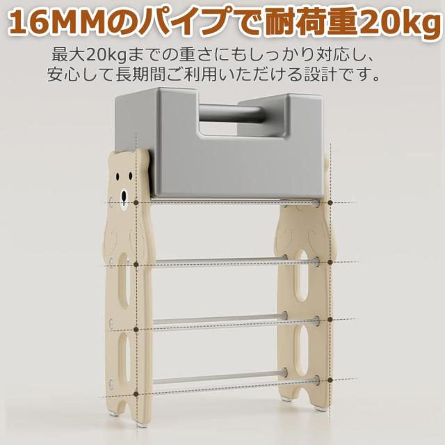 QD-WST おもちゃラック 収納ラック 収納棚 絵本ラック 絵本収納 子供用収納ラック 大容量 分類収納 2way使用可能 収納ボックス付き 滑り_3