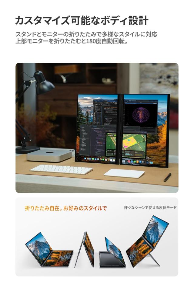 EHOMEWEI デュアルディスプレイ モバイルモニター タッチパネル 16