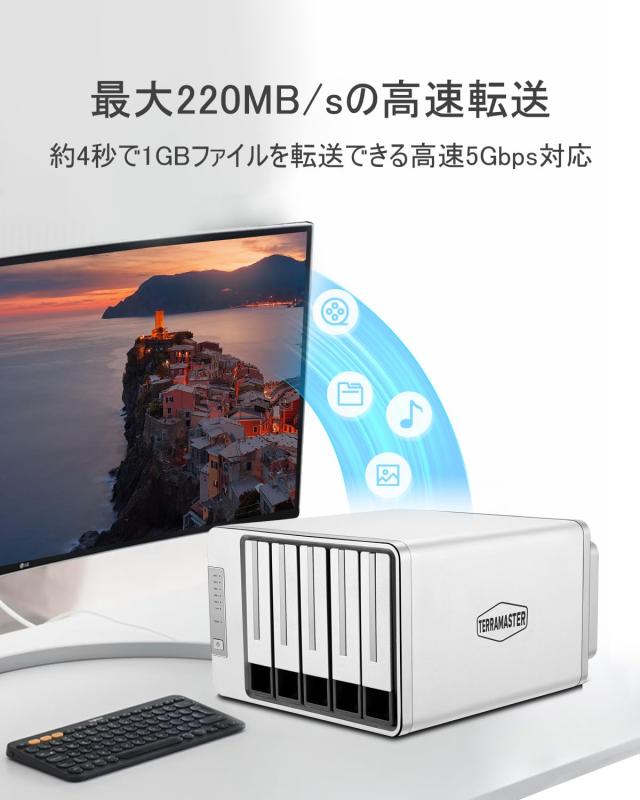 TERRAMASTER D5-310 USB3.1 Type-C 5ベイ 外付けHDDケース ハード 