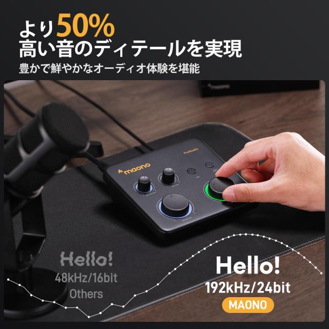 MAONO オーディオインターフェース オーディオミキサー XLR入力