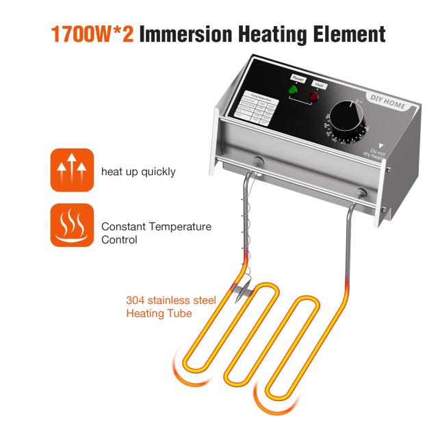20L業務用電気フライヤー、3400W卓上フライヤー、2×6L取り外し可能なバスケット付き、温度調節機能付きフライヤー_2