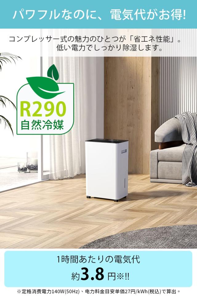 GEKETY 除湿機 コンプレッサー式 強力 30畳 12L/日 衣類乾燥 除湿器 2.5L タイマー/湿度センサー/キャンスター付 コンパクト 大容量 静音