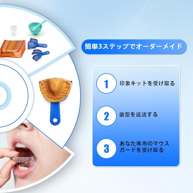 2個 カスタム ナイトガード Dentellea マウスピース 歯ぎしり 柔らかい