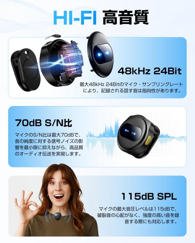 2025業界新型】ピンマイク ワイヤレス iPhone/iPad/Android/PC対応 2人