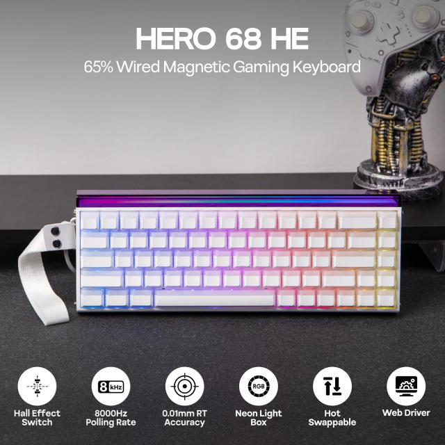 EPOMAKER Aula Hero68 HE 有線 マグネットゲーミングキーボード 0.01mm調整可能アクチュエーション ラピッドホールエフェクトスイッチ 8k_2