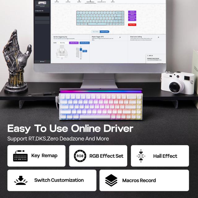 EPOMAKER Aula Hero68 HE 有線 マグネットゲーミングキーボード 0.01mm調整可能アクチュエーション ラピッドホールエフェクトスイッチ 8k_5