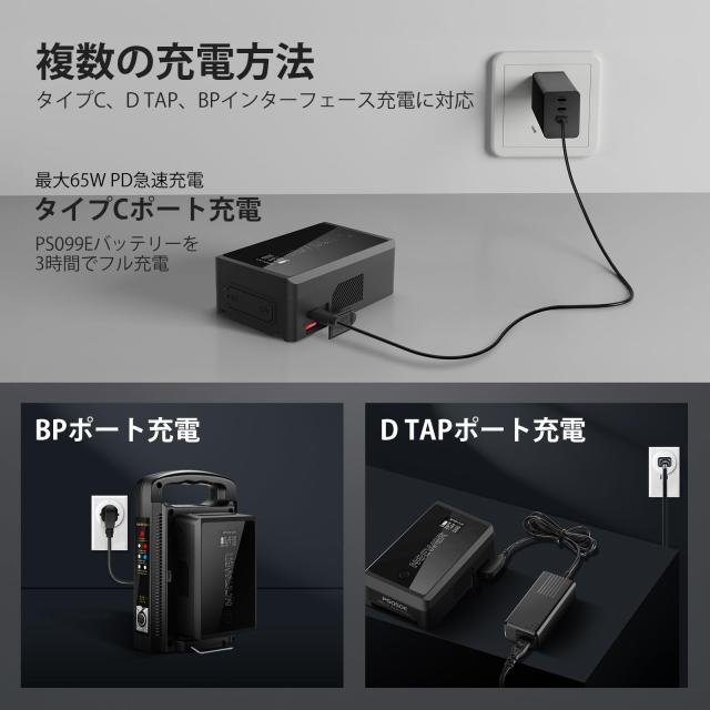 NEEWER ミニVマウントバッテリー ミニVロック電池 D Tap/USB C/USB A/BP/デュアル DC ポート/OLEDスクリーン付き 3450mAh 50Wh 14.54V 45