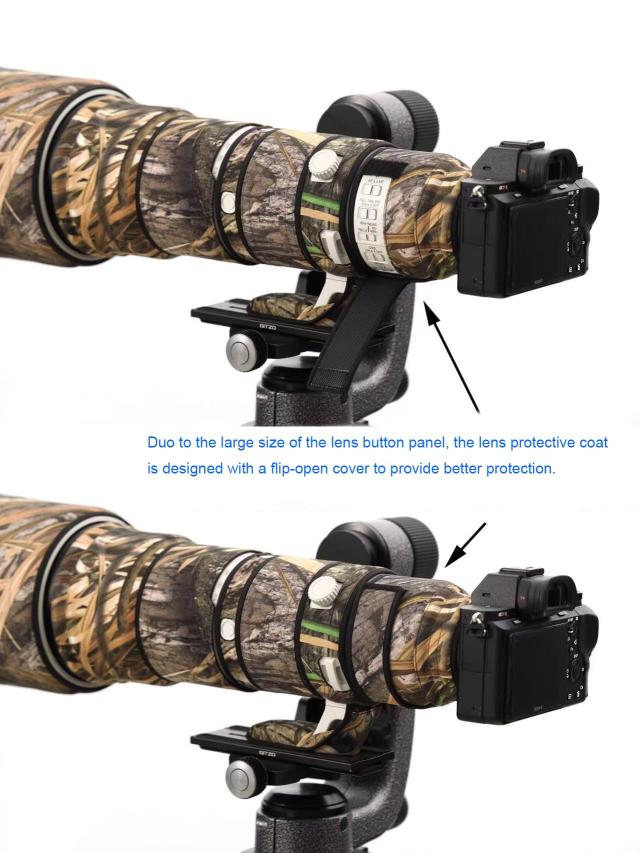 ROLANPRO レンズ迷彩コート適合するSony FE 400-800mm F6.3-8 G OSS SEL400800G レインカバー レンズ保護スリーブ 保護ケース-#49 芝生防