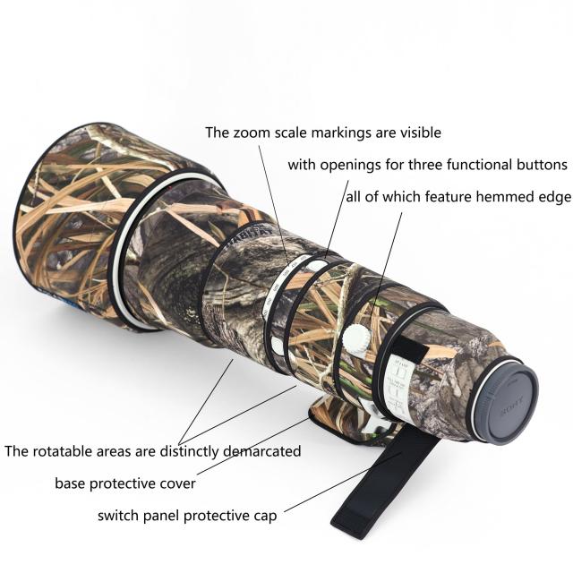 ROLANPRO レンズ迷彩コート適合するSony FE 400-800mm F6.3-8 G OSS SEL400800G レインカバー レンズ保護スリーブ 保護ケース-#49 芝生防