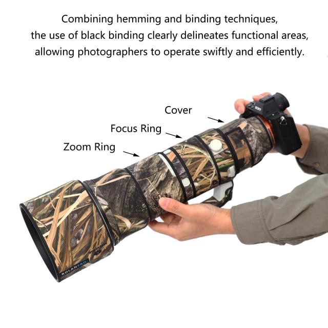 ROLANPRO レンズ迷彩コート適合するSony FE 400-800mm F6.3-8 G OSS SEL400800G レインカバー レンズ保護スリーブ 保護ケース-#49 芝生防