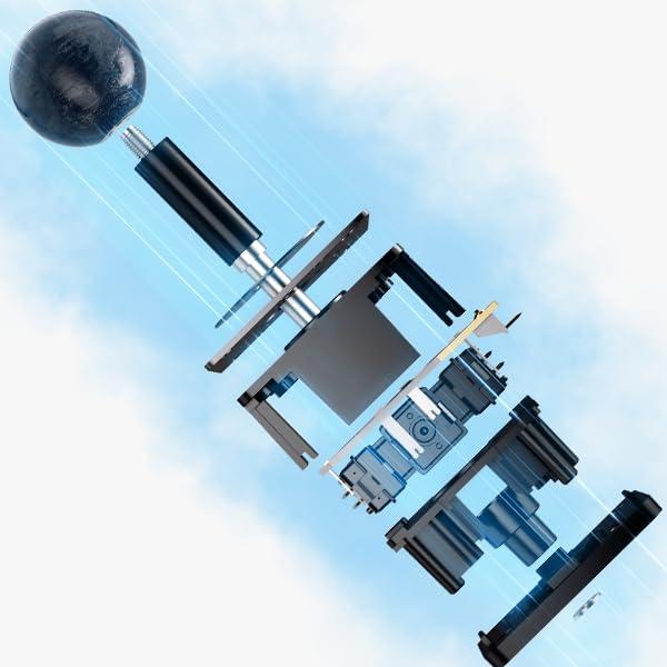 QANBA Gravity V8 アケコン レバー 重力機械軸 静音レバー 0.5倍/2倍の弾力 四角ガイド 円形ガイド 八角形ガイド 7000万回のスイッチ寿命