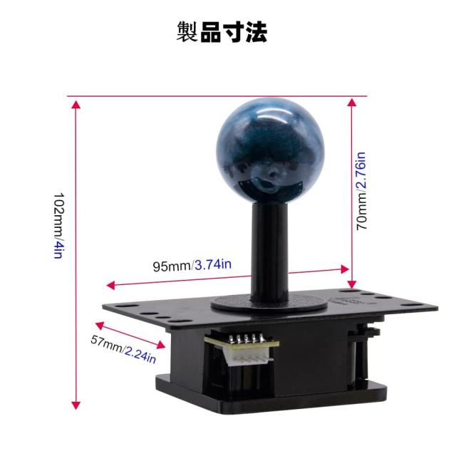 QANBA Gravity V8 アケコン レバー 重力機械軸 静音レバー 0.5倍/2倍の弾力 四角ガイド 円形ガイド 八角形ガイド 7000万回のスイッチ寿命
