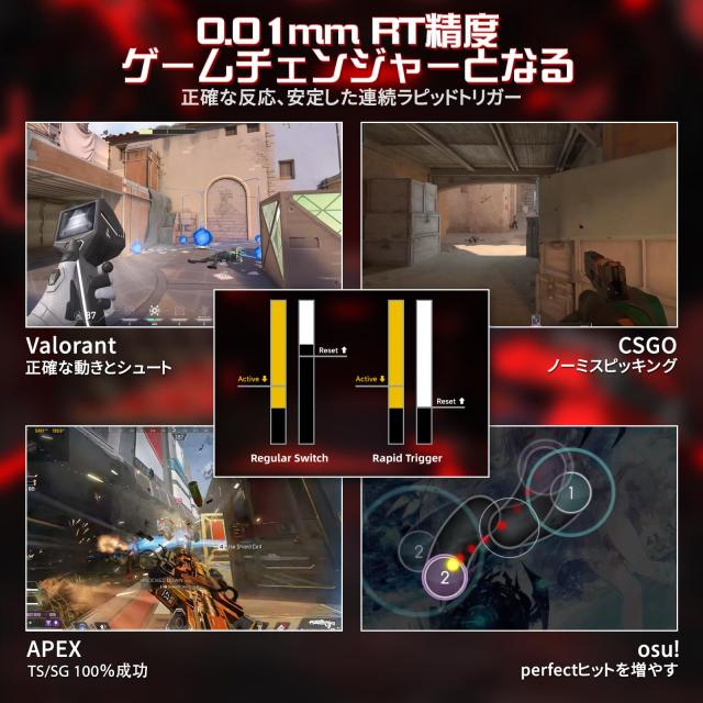 MAMBASNAKE×ATTACK SHARK【X60HE＆X11】eスポーツセット 4in1 ラピッドトリガー キーボードマウスセット 8K ゲーミングキーボードマウス_4
