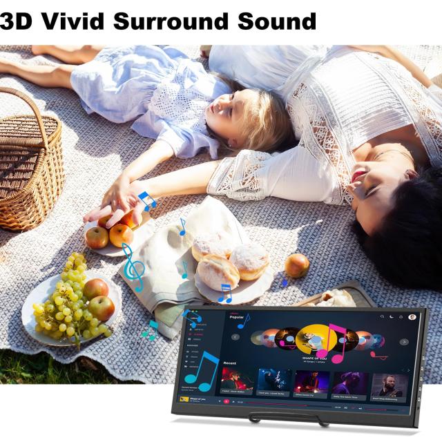 12.3インチタッチスクリーンセカンダリーモニター、IPSストレッチバー