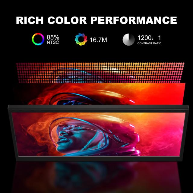 12.3インチタッチスクリーンセカンダリーモニター、IPSストレッチバー