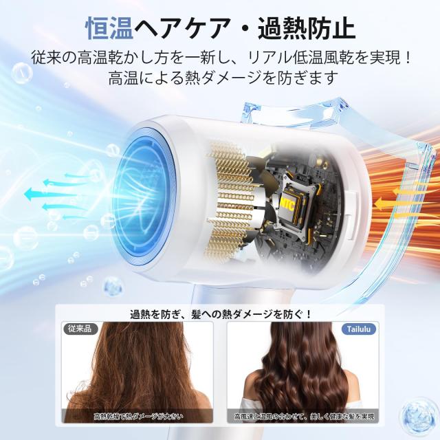 ドライヤー 革新版 20sで速乾! 2億イオン髪質改善 AIマート温度制御 速乾 Amazon | ドライヤー【革新版・20sで速乾!・8億イオン髪質改善