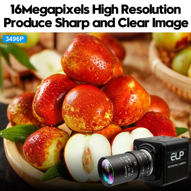 ELP USB カメラ 16 メガピクセル USB ウェブカメラ CS マウント 5-50mm マニュアル バリフォーカス クローズアップ レンズ付き 5K コンピ_2