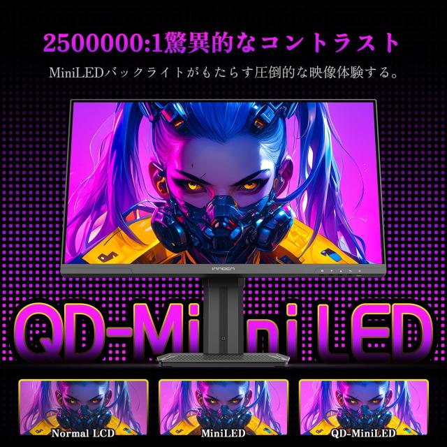 INNOCN 24.5インチ 240Hz WQHD QD-MiniLED ゲーミングモニター 1440p