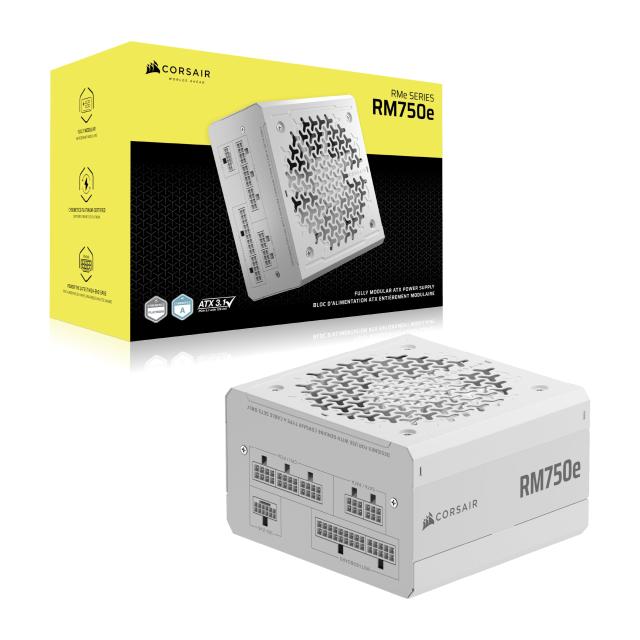 CORSAIR RM750e 2025ホワイトモデル PC電源ユニット 750W PCIE 5.1 対応 Cybenetics Gold ATX 3.1 認証済 フルモジュラー 12V-2x6 ケーブ_6