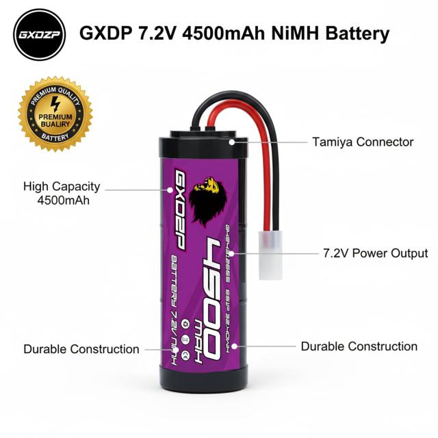 GXDZP ニッケル水素バッテリー 7.2V 4500mAh タミヤコネクター タミヤ