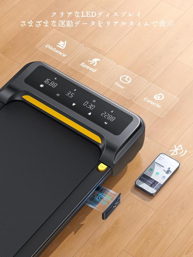 TOPUTURE ルームランナー 傾斜9% 時速1~10km 電動ランニングマシン APP