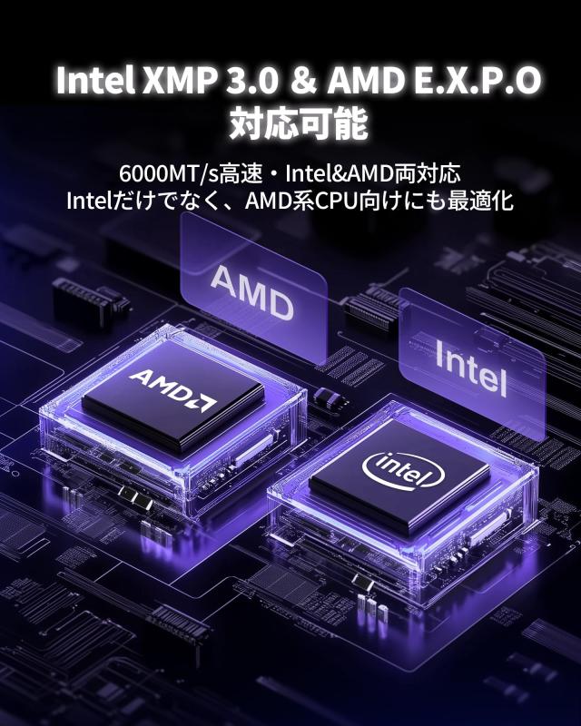 Acer Predator Pallas ？ DDR5 6000MHz デスクトップPC用メモリ 32GB（16GB×2枚） CL36 シリーズ (PC5-48000) Intel XPM 3.0 準拠 AMD E_2