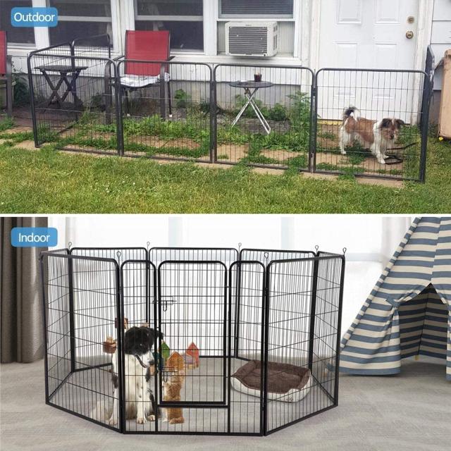 BAOJIADA 犬 サークル ペットフェンス 犬ゲージ 大型犬用 中型犬用 ペットサークル 屋内外兼用 バリアフリー 組立簡単 パネル8枚 複数連_6