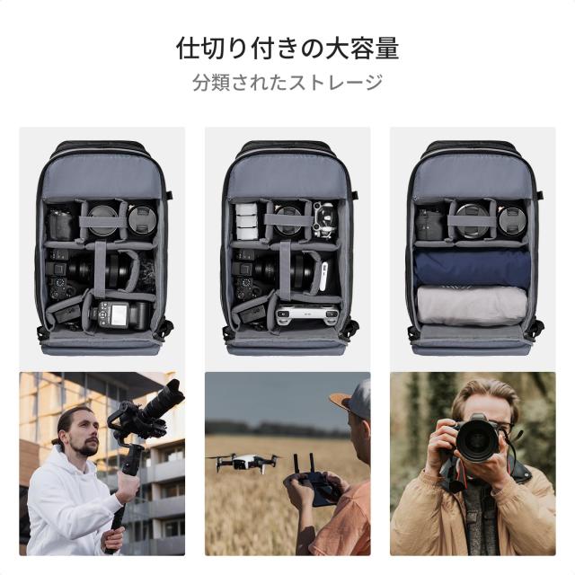 K＆F Concept カメラバッグ カメラリュック EVA材質防水耐衝撃 25L 大 