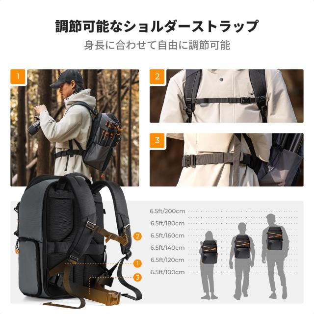 K＆F Concept カメラバッグ カメラリュック EVA材質防水耐衝撃 25L 大 