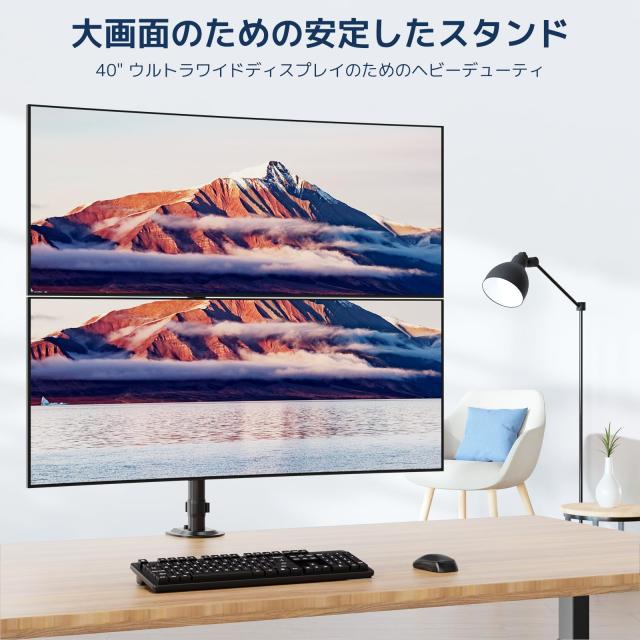 WORLDLIFT モニターアーム デュアル 17～49インチ対応 上下2画面 WORLDLIFT モニターアーム デュアル 上下2画面 ロングポール 17〜49