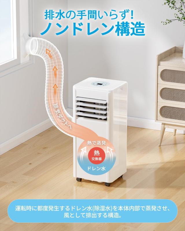 2025年製移動式エアコン・スポットクーラー 2025年式最新型 移動式エアコン スポットクーラー 工事不要 2.63kw 2025年