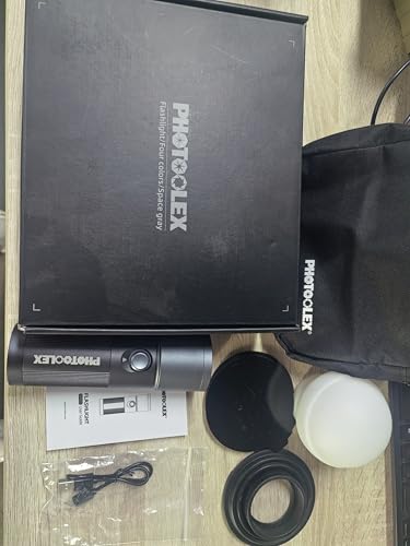 PHOTOOLEX LED撮影用ライト 4色モード 写真撮影用懐中電灯 8400mAh MAX10W 10段階の明るさ調節可能 充電式 4色補光灯 20種類のパターンフ