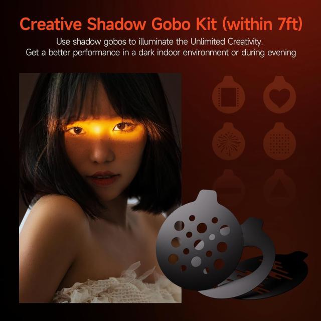 PHOTOOLEX LED撮影用ライト 4色モード 写真撮影用懐中電灯 8400mAh MAX10W 10段階の明るさ調節可能 充電式 4色補光灯 20種類のパターンフ