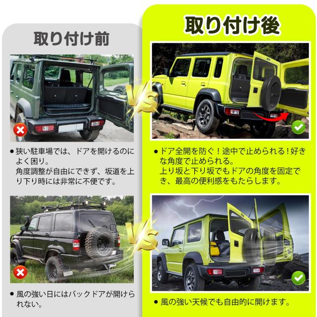 【2025年技術革新】バックドアダンパー 自由停止 途中止まり ジムニーJB64W JB74W専用 バックドアダンパー 95度まで開閉可能 フリースト